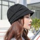 Middle-Aged Women Octagonal Woolen Bucket Hat Outdoor Sun Protection Fisherman Hat