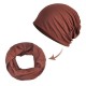 Women Unisex Multi-function Double Use Cotton Beanies Hat Solid Casual Windproof Cap