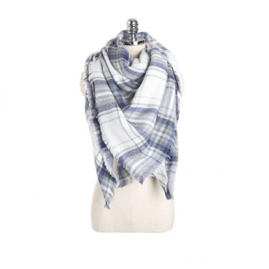 140CM Women Autumn Plaid Blanket Scarf Wraps Casual Warm Soft Scarves