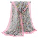 160CM Women Cute Owl Print Scarfs Chiffon Autumn Outdoor Shawl Scarves