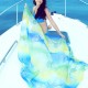 180*150CM Women Summer Chiffon Beach Towels Long Scarf Sunscreen Printed Soft Shawl