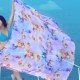 180*150CM Women Summer Chiffon Beach Towels Long Scarf Sunscreen Printed Soft Shawl