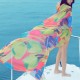 180*150CM Women Summer Chiffon Beach Towels Long Scarf Sunscreen Printed Soft Shawl