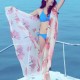 180*150CM Women Summer Chiffon Beach Towels Long Scarf Sunscreen Printed Soft Shawl