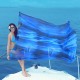 180*150CM Women Summer Chiffon Beach Towels Long Scarf Sunscreen Printed Soft Shawl