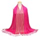 180*60CM Women Ladies Glitter Shine Cotton Blend Tassel Scarf Stole Shawl Wrap Shimmer Scarves