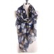 180CM Voile Owl Leaves Print Pattern Long Scarf Soft Warm Wrap Shawl For Women