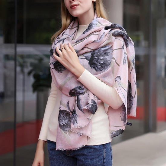 180CM Women Pashmere Flower Soft Scarf Casual Thickening Warm Shawl Scarves