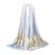 Fashion Long Gold Peacock Print Scarf Woman Ladies Thin Soft Shawl Scarves Wrap