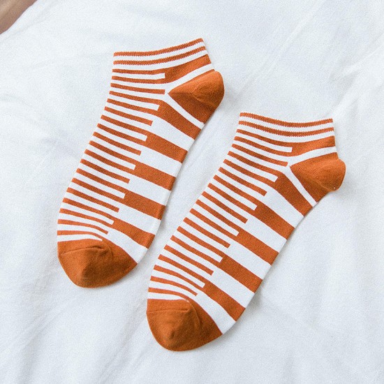 Men Winter Warm Cotton Striped Low Cut Socks Outdoor Deodorization Durable Ankle Sock