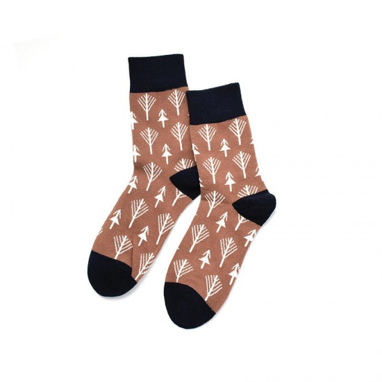 Men Women Outdoor Fashion Plaid Socks Middle Tube Socks