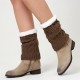 Unisex Winter Plus Velvet Knitting Knee Ankle Calf Warmer Pads Wool Warm Boots Deco Skirt Tube Socks