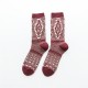 Winter Ladies Retro Thick Line Middle-Tube Sock Jacquard Plaid Stripes Casual Outdoor Ethnic Socks