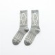 Winter Ladies Retro Thick Line Middle-Tube Sock Jacquard Plaid Stripes Casual Outdoor Ethnic Socks