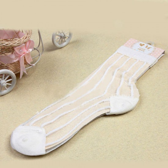 Women Ankle Low Cut Yarn Transparent Socks Crystal Striped Floral Short Pantyhose