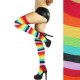 Women Comfortable Beautiful Soft Casual Over Knee Socks Rainbow Thigh Long Striped Stockings