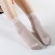 Women Crystal Hollow Out Breathable Low Cut Sock Ultra-Thin Mesh Boat Socks