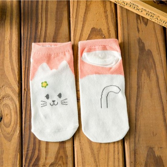 Women Cute Cotton Cartoon Socks Candy Bar Antenna Catwoman Invisible Socks