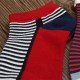 Women Ladies Cotton Stripe Ankle Socks Patchwork Striped Comfortable Boat Socks