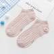 Women Summer Cotton Solid Color Hollow Breathable Mesh Boat Socks Soft Short Tube Sock