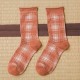 Women Vintage Cotton Crimped Lattice Tube Socks