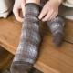Women Vintage Cotton Crimped Lattice Tube Socks
