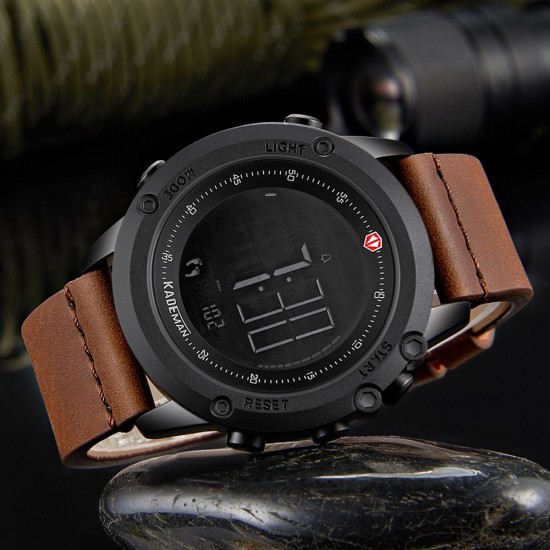 KADEMAN Military Sports Men's Watch Digital Display Waterproof Step Counter Leather Clock Top Luxury Brand LED Male Wristwatches KADEMAN Military Sports Men's Watch Digital Display Waterproof Step Counter Leather Clock Top Luxury Brand LED Male Wristwatches