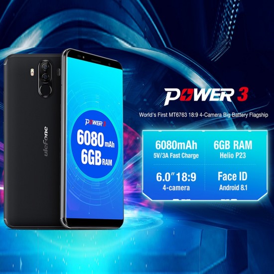 Ulefone Power 3 Face ID 4G Smartphone 6GB+64GB 6080mAh Ulefone Power 3 Face ID 4G Smartphone 6GB+64GB 6080mAh