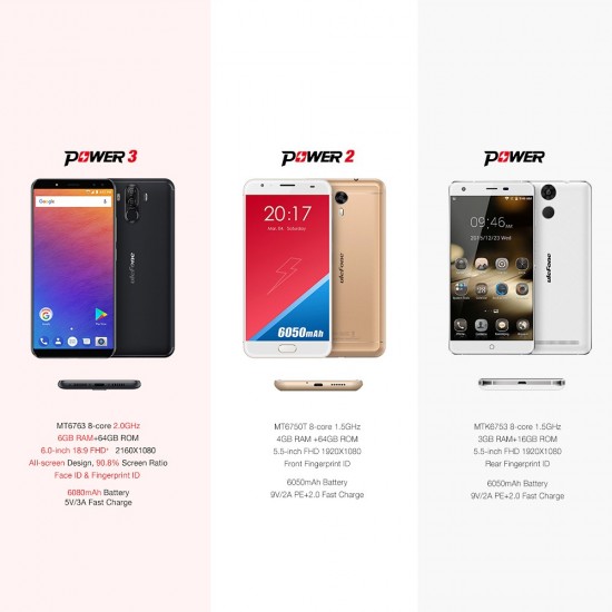 Ulefone Power 3 Face ID 4G Smartphone 6GB+64GB 6080mAh Ulefone Power 3 Face ID 4G Smartphone 6GB+64GB 6080mAh