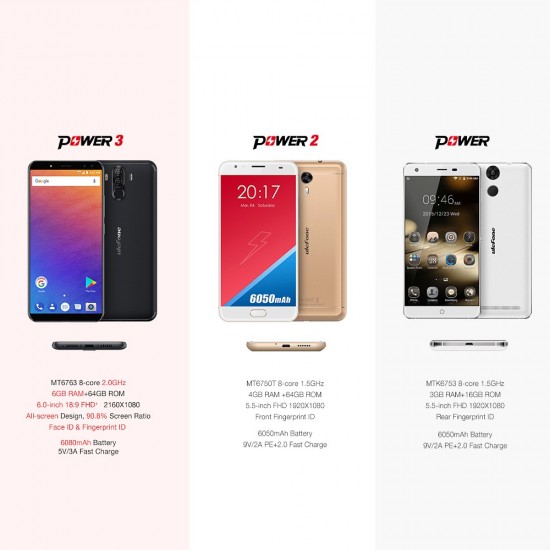 Ulefone Power 3 Face ID 4G Smartphone 6GB+64GB 6080mAh