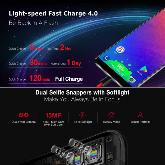 Ulefone Power 3 Face ID 4G Smartphone 6GB+64GB 6080mAh