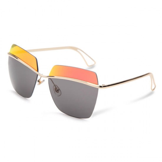 2015 UV400 Women Sunglasses Rimless Golden Frame Metal Mercury Square Glasses