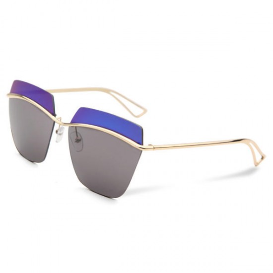 2015 UV400 Women Sunglasses Rimless Golden Frame Metal Mercury Square Glasses