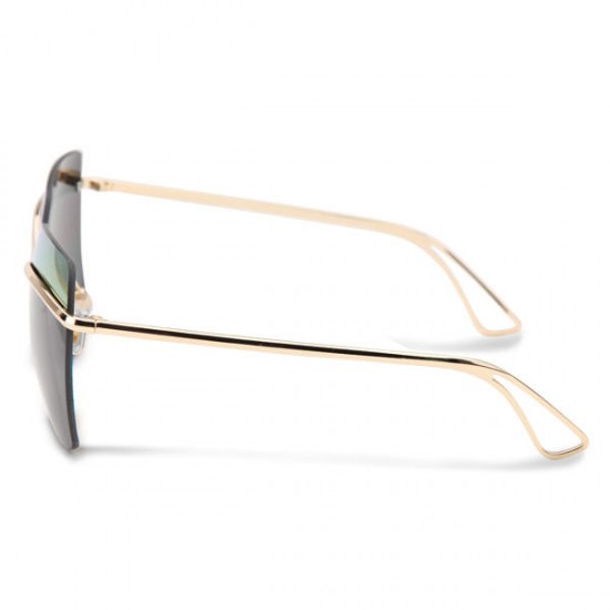 2015 UV400 Women Sunglasses Rimless Golden Frame Metal Mercury Square Glasses