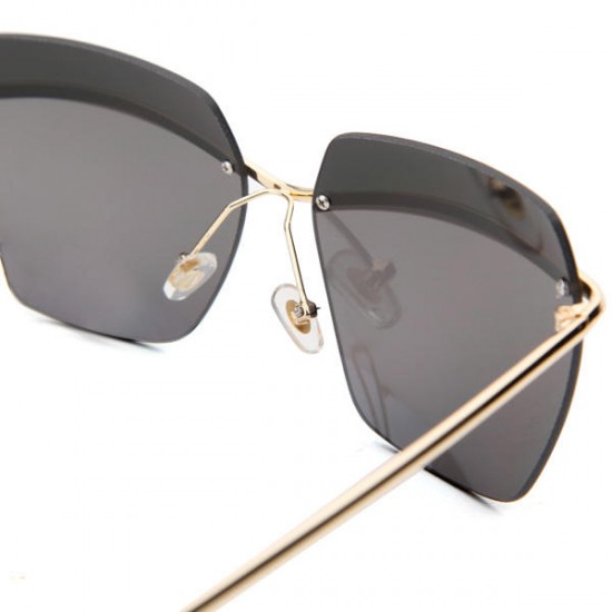 2015 UV400 Women Sunglasses Rimless Golden Frame Metal Mercury Square Glasses