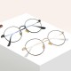 Bendable Blue Light Blocking Optical Eyeglasses Round Metal Frame Computer Reading Glasses