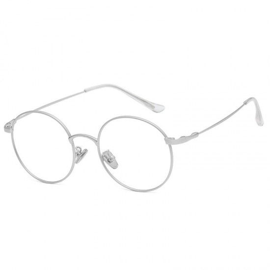 Bendable Blue Light Blocking Optical Eyeglasses Round Metal Frame Computer Reading Glasses