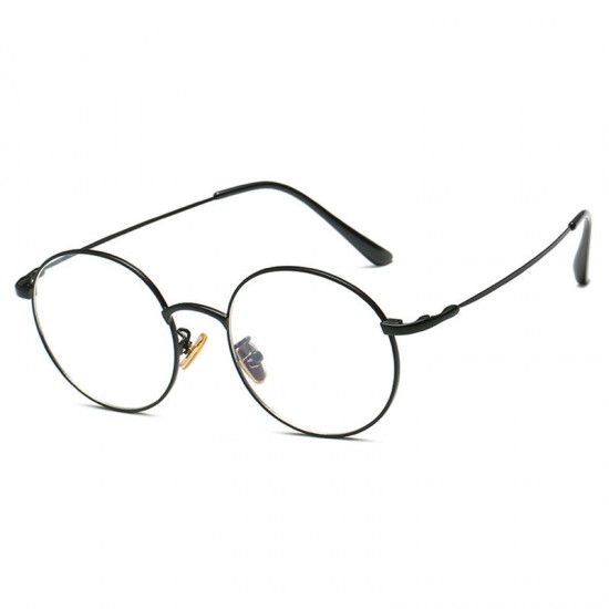 Bendable Blue Light Blocking Optical Eyeglasses Round Metal Frame Computer Reading Glasses