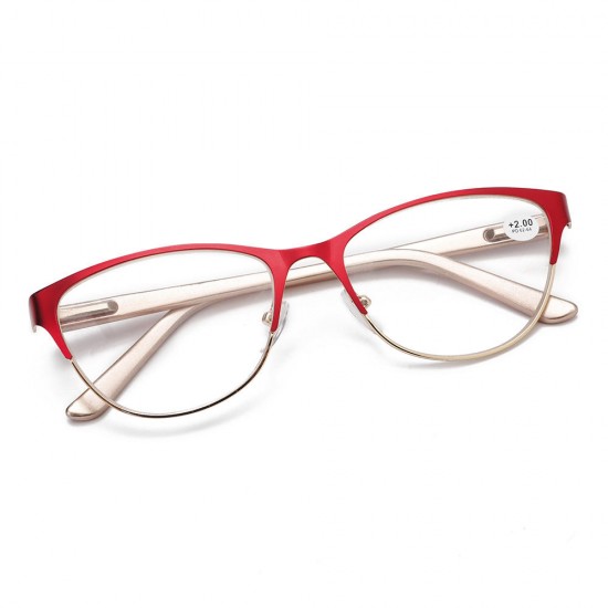 Elderly Ultralight Cat Eye Half Frame Reading Glasses Universal Presbyopic Eyeglasses