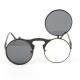 Fashion UV400 Men Women Retro Personality Metal Frame Flip Sunglasses