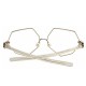 Fashion Women Gold Silver Polygon Eyeglasses Vintage Pearl Nose Support Clear Lens Glasses