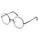 Unisex Polycarbonate Round Oval Metal Rim Plain Glasses Vintage Eyeglasses For Men Women