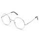 Unisex Polycarbonate Round Oval Metal Rim Plain Glasses Vintage Eyeglasses For Men Women