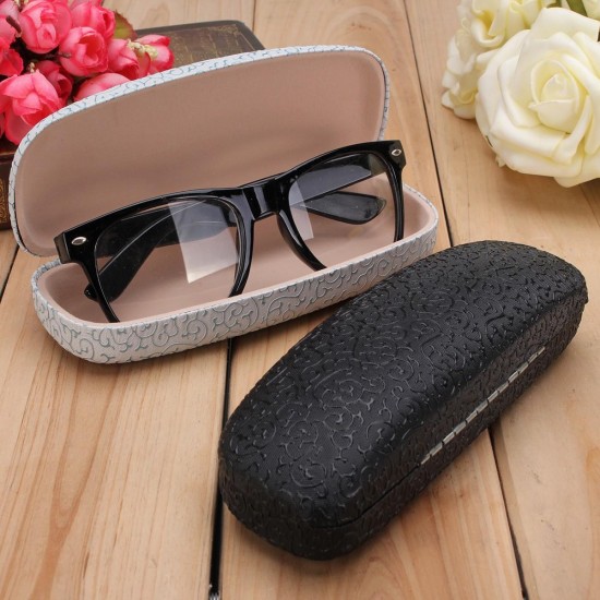 Vintage Hard Sunglass Glasses Box Lace Pattern Reading Glasses Storage Spectacle Glasses Case