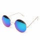 Women Men Retro Large Round Metal Frame Sunglasses Men Color Film Glasses Women Men Retro Large Round Metal Frame Sunglasses Men Color Film Glasses