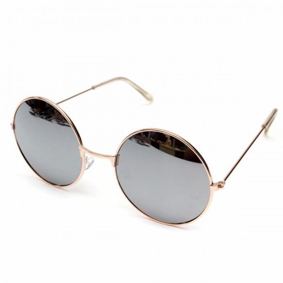 Women Men Retro Large Round Metal Frame Sunglasses Men Color Film Glasses Women Men Retro Large Round Metal Frame Sunglasses Men Color Film Glasses