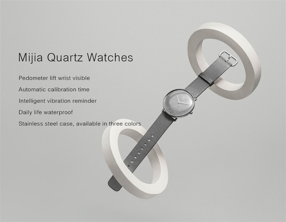 XIAOMI-Mi-Mijia-QUARTZ-Smart-Watch-Life-Waterproof-with-Double-Dials-Alarm-Sport-Sensor-Pedometer-Ti-32956342627