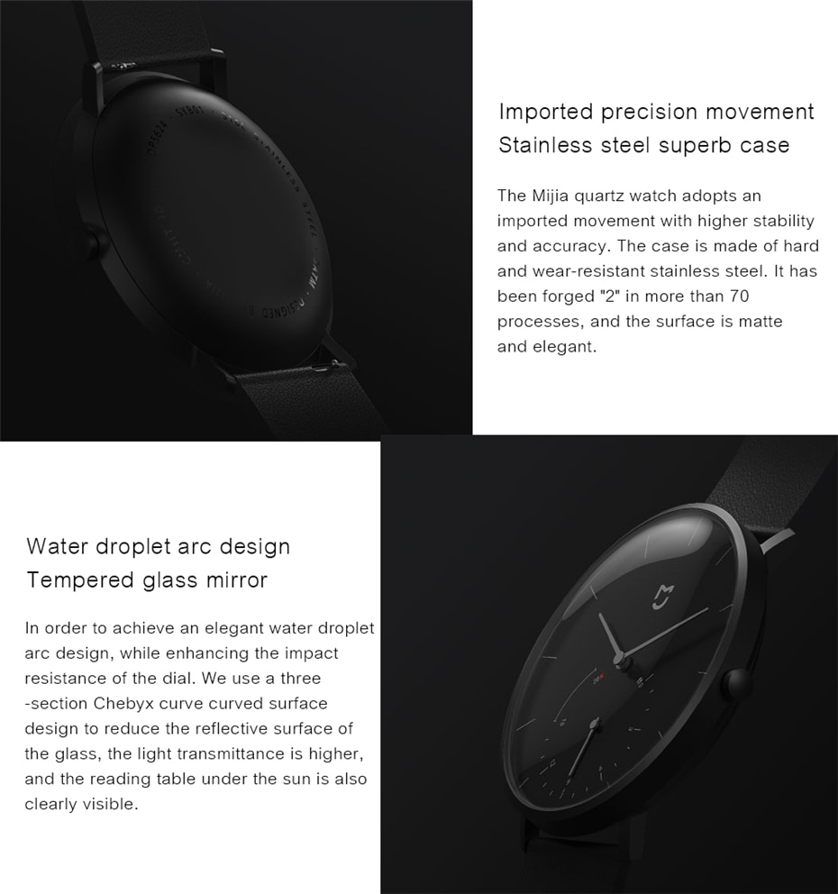 XIAOMI-Mi-Mijia-QUARTZ-Smart-Watch-Life-Waterproof-with-Double-Dials-Alarm-Sport-Sensor-Pedometer-Ti-32956342627