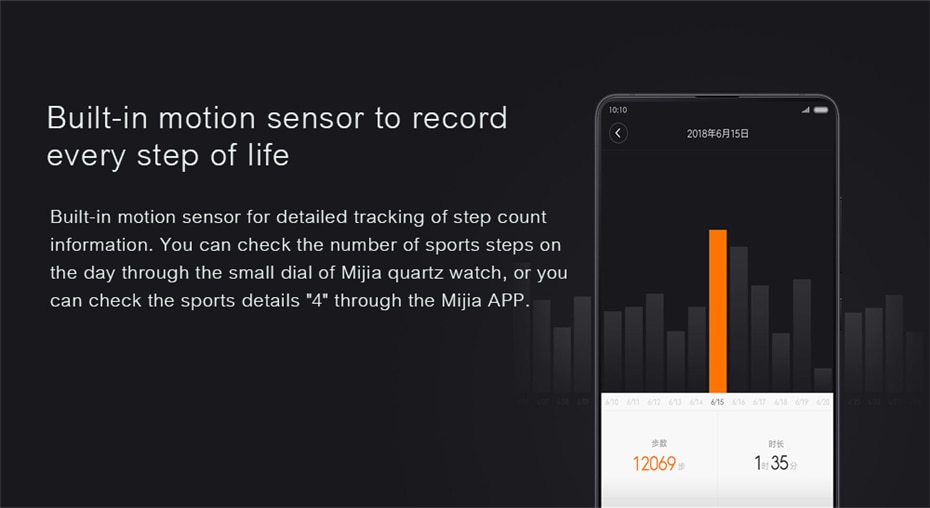 XIAOMI-Mi-Mijia-QUARTZ-Smart-Watch-Life-Waterproof-with-Double-Dials-Alarm-Sport-Sensor-Pedometer-Ti-32956342627
