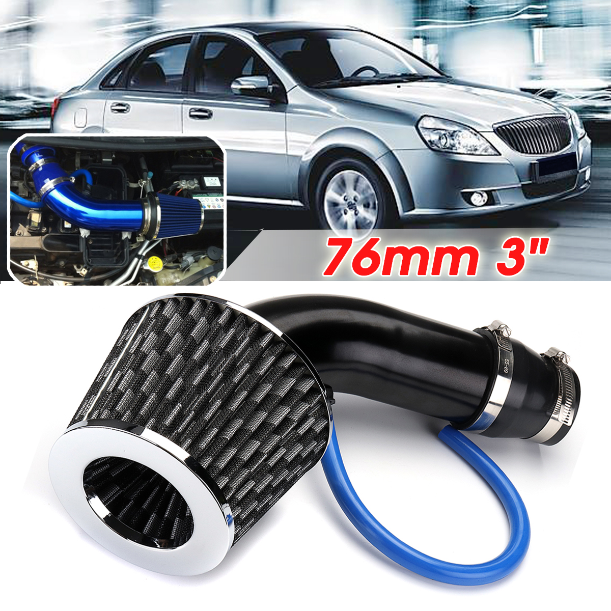 76mm-3-Inch-Universal-Car-Cold-Air-Intake-Filter-and-Alumimum-Induction-Kit-Pipe-Hose-1391261